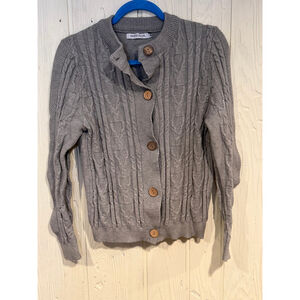 Women's MISSLOOK Gray Cable Knit Cardigan XL